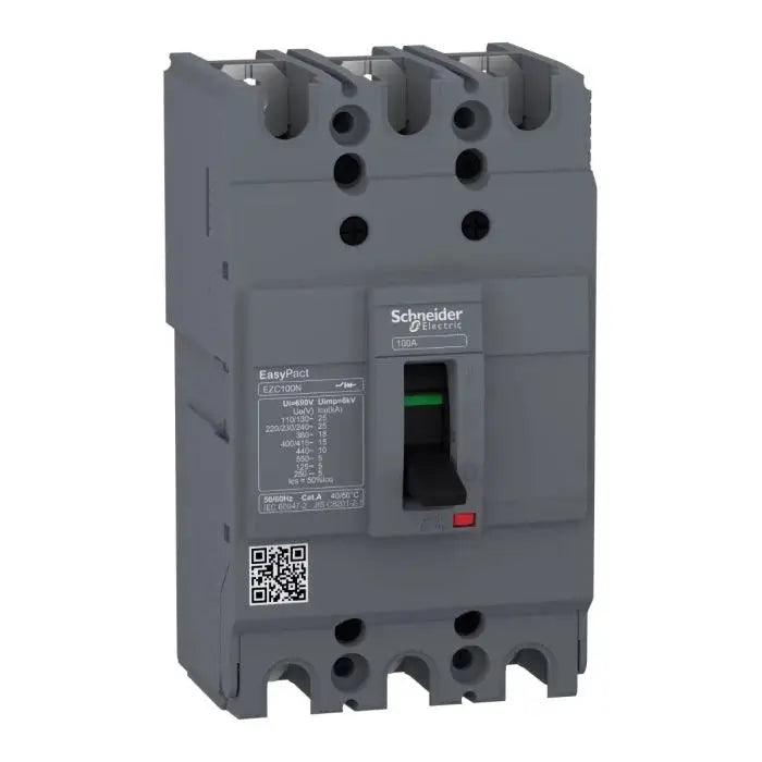 قاطع شنايدر إيزي باكت EZC100N من نوع MCCB، 3 قطب.
